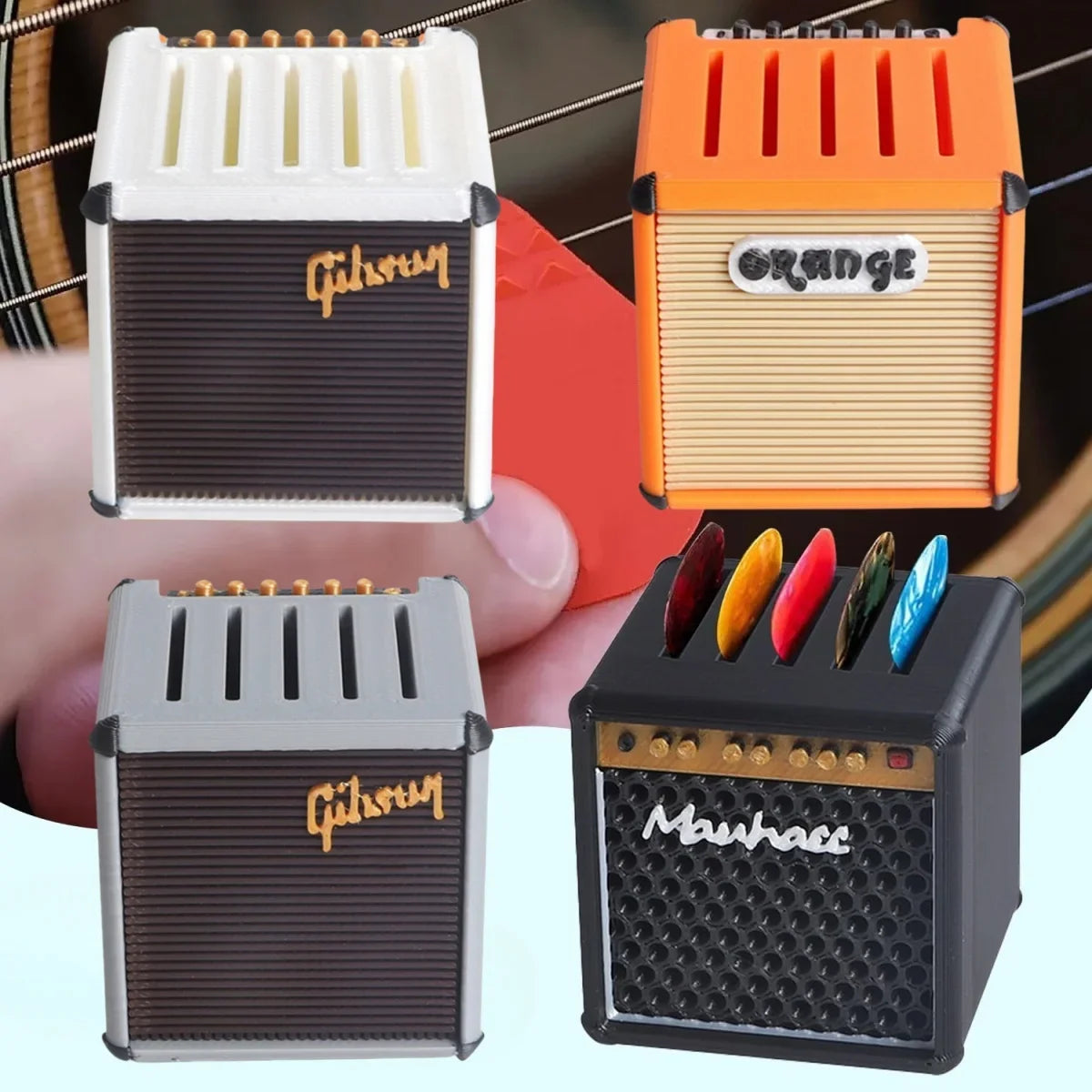 Amp-Shaped Guitar Pick Holder – 3D Printed 5-Slot Organizer