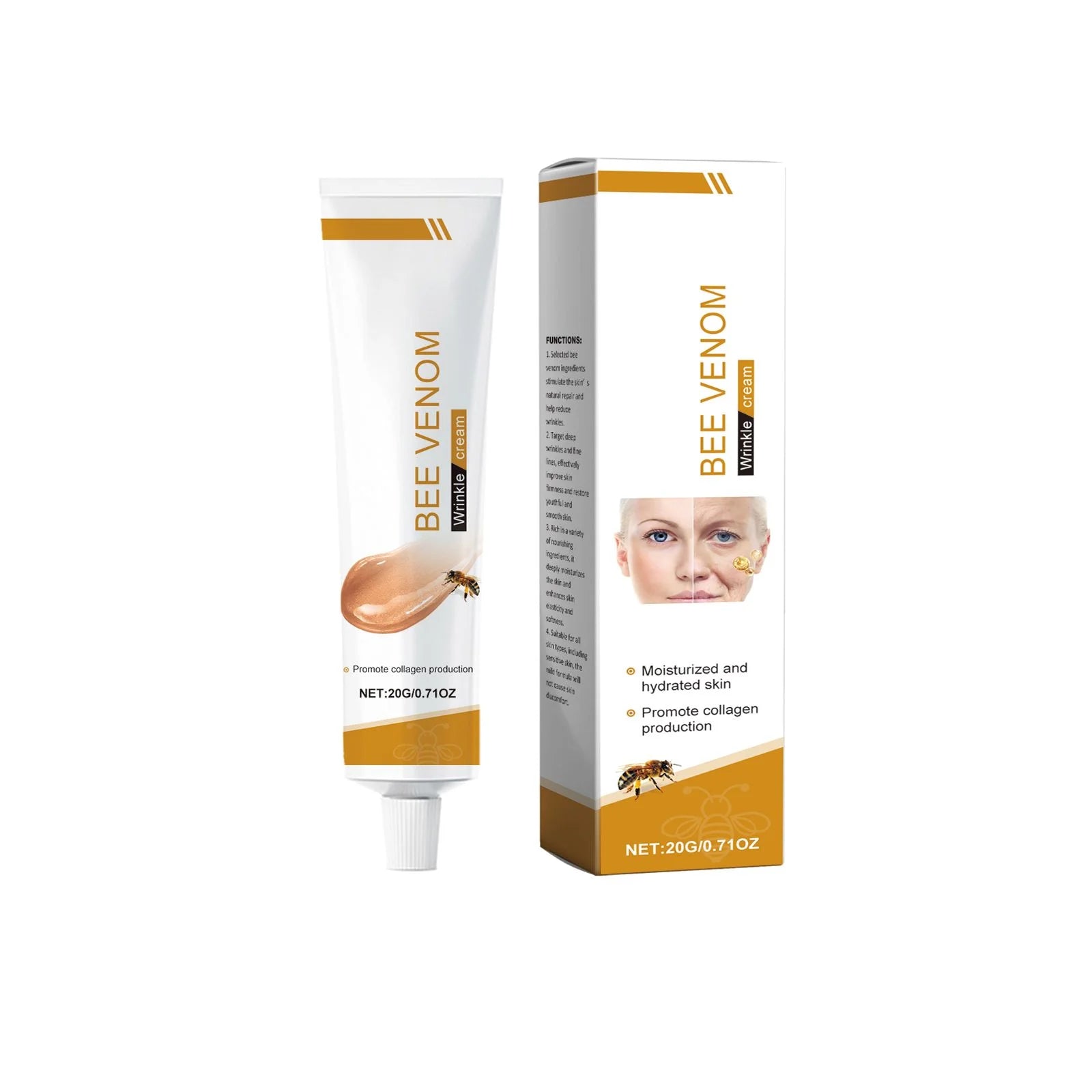 Bee Venom Anti-Aging Face Cream – Firming & Wrinkle Removal Anti-Aging Face Cream Zpaxo 20g Boxed