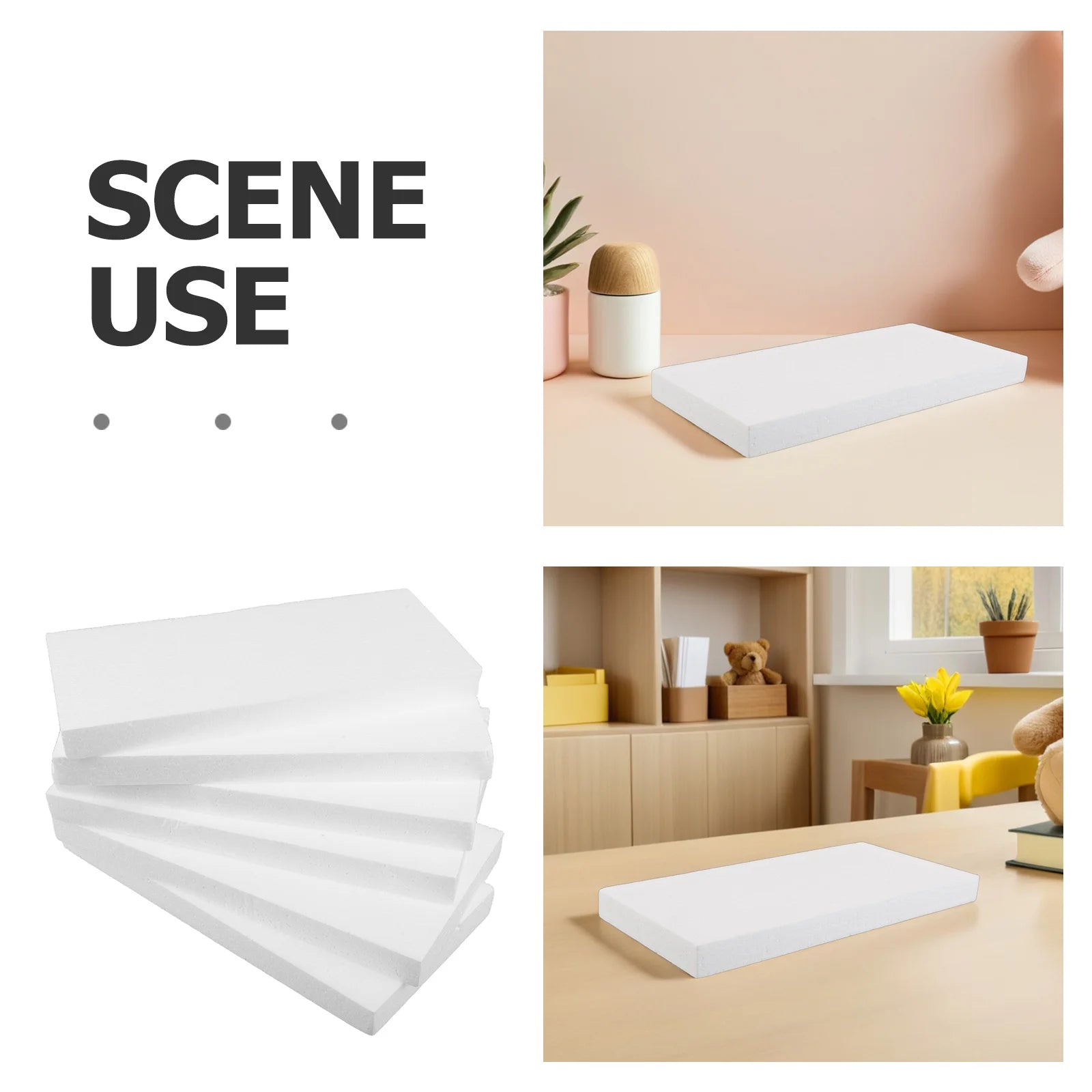 Polystyrene Foam Blocks Rectangular Smooth Surface Easy Cut DIY