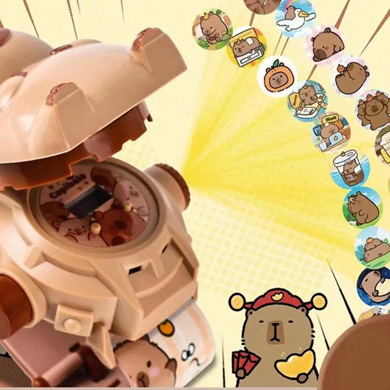 Capybara Projection Electronic Watch Cartoon Watch Clock Kids New Year Gift for Kids - Fun Luminous Toy And Kindergarten Gift Zpaxo
