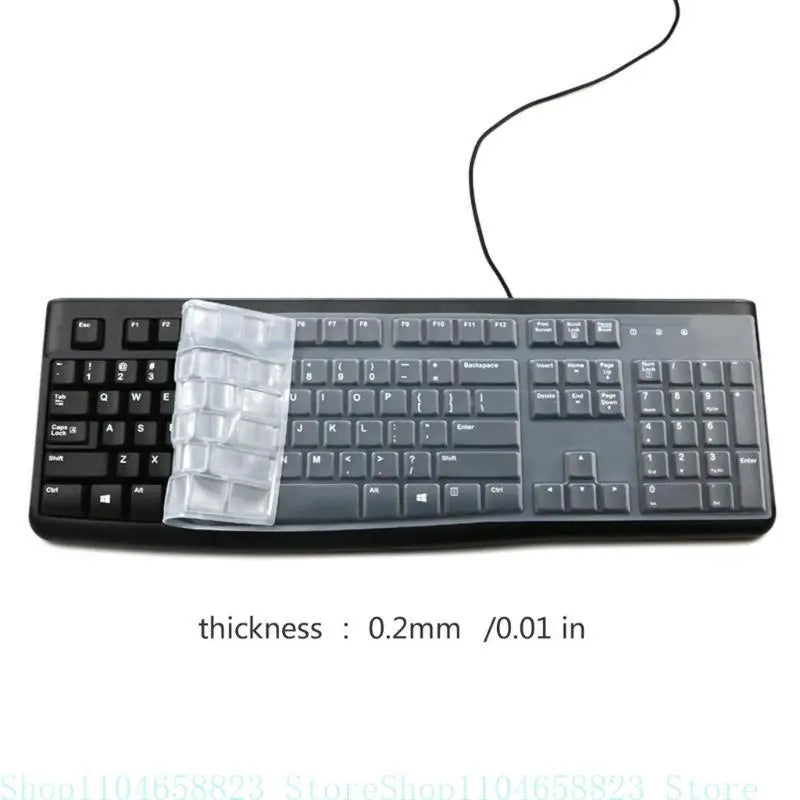 Dustproof Waterproof Transparent Silicone Keyboard Cover Skin Protectors for K120 MK120 Corded Keyboard Accessories Zpaxo
