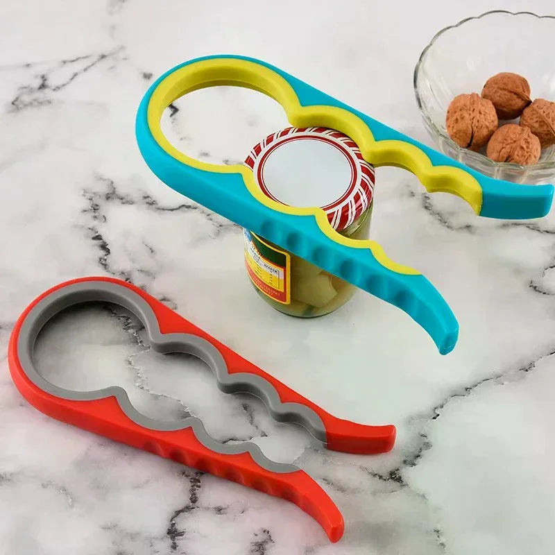 1 Bottle Opener Screw Cap Multi-functional 4-in-1 Can Clamp Lid Jar Zpaxo