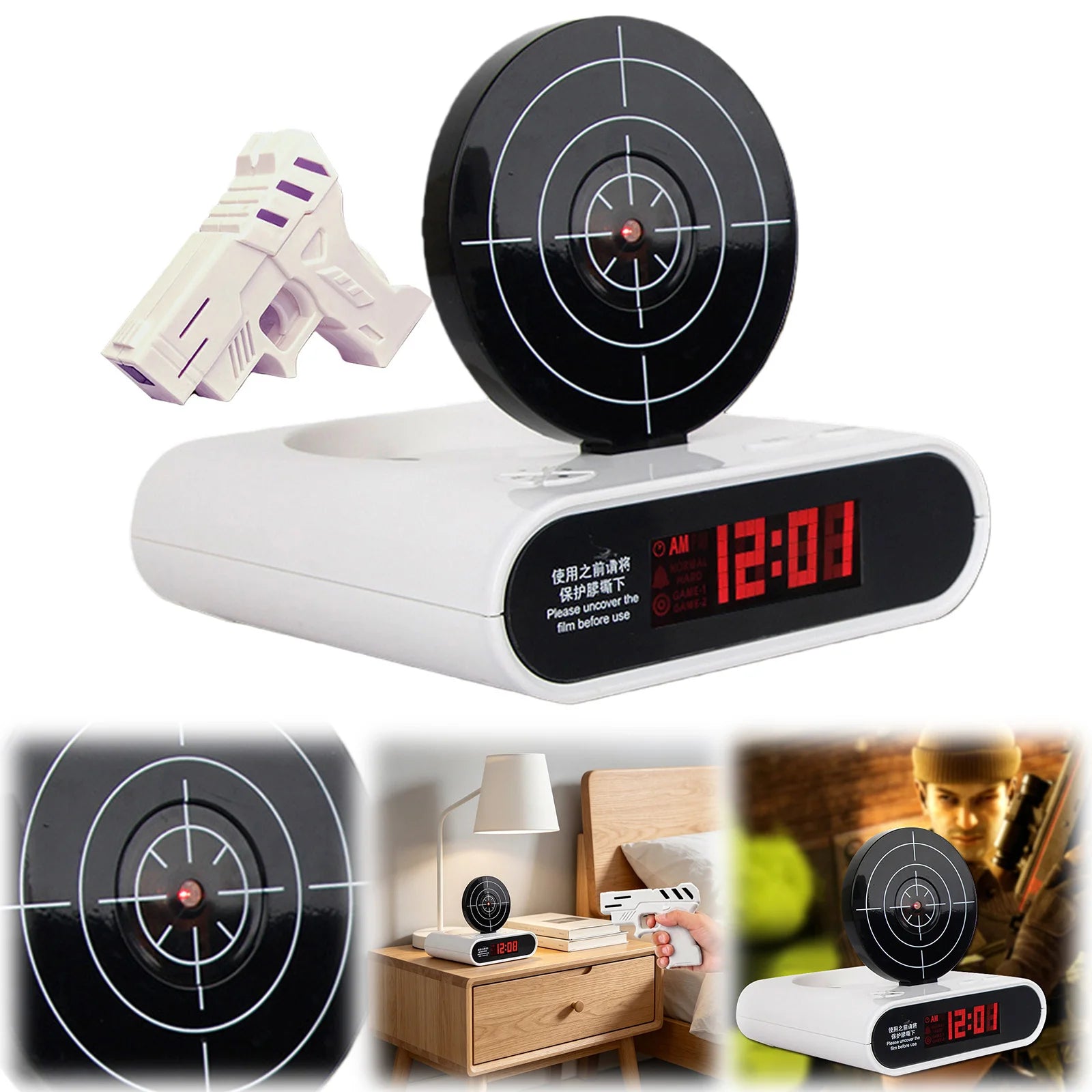 Creative Target Shooting Clocks Ringtones Customization Digital Alarm Zpaxo