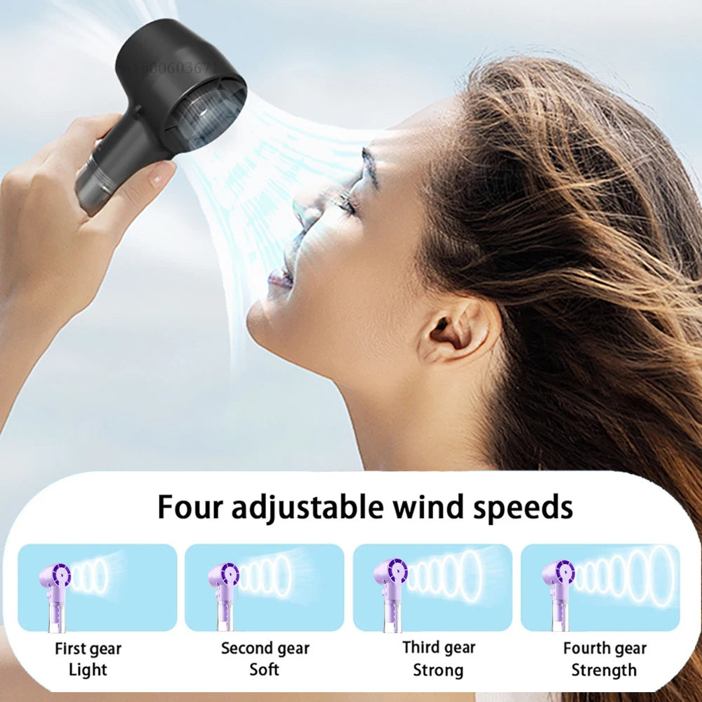 Portable Water Mist Fan Mini Handheld Humidifier 4 Speed Hanging Neck