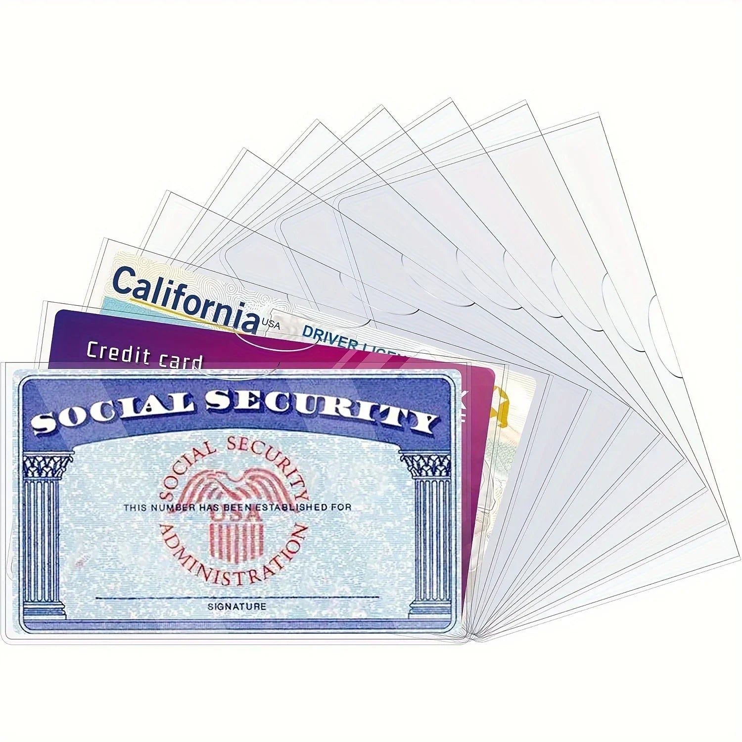 Transparent Card Holders for SSN, ID & Credit Cards – 5/10/20 Pack