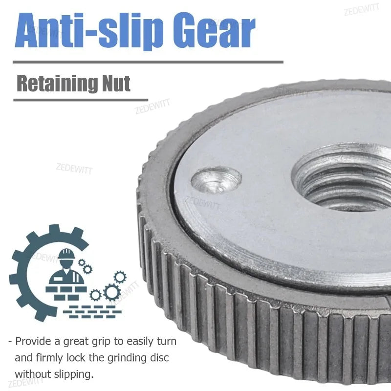 M14 Self-Locking Flange Nut & Locking Plate – Angle Grinder