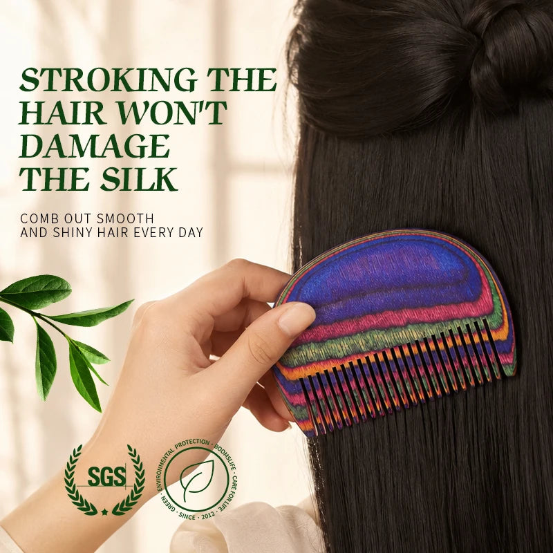 Custom Travel Small Bamboo Wooden Comb For Women Styling Hair Portable Pocket Wood Hair Brush For Hair Care Tool Girl Gift Zpaxo