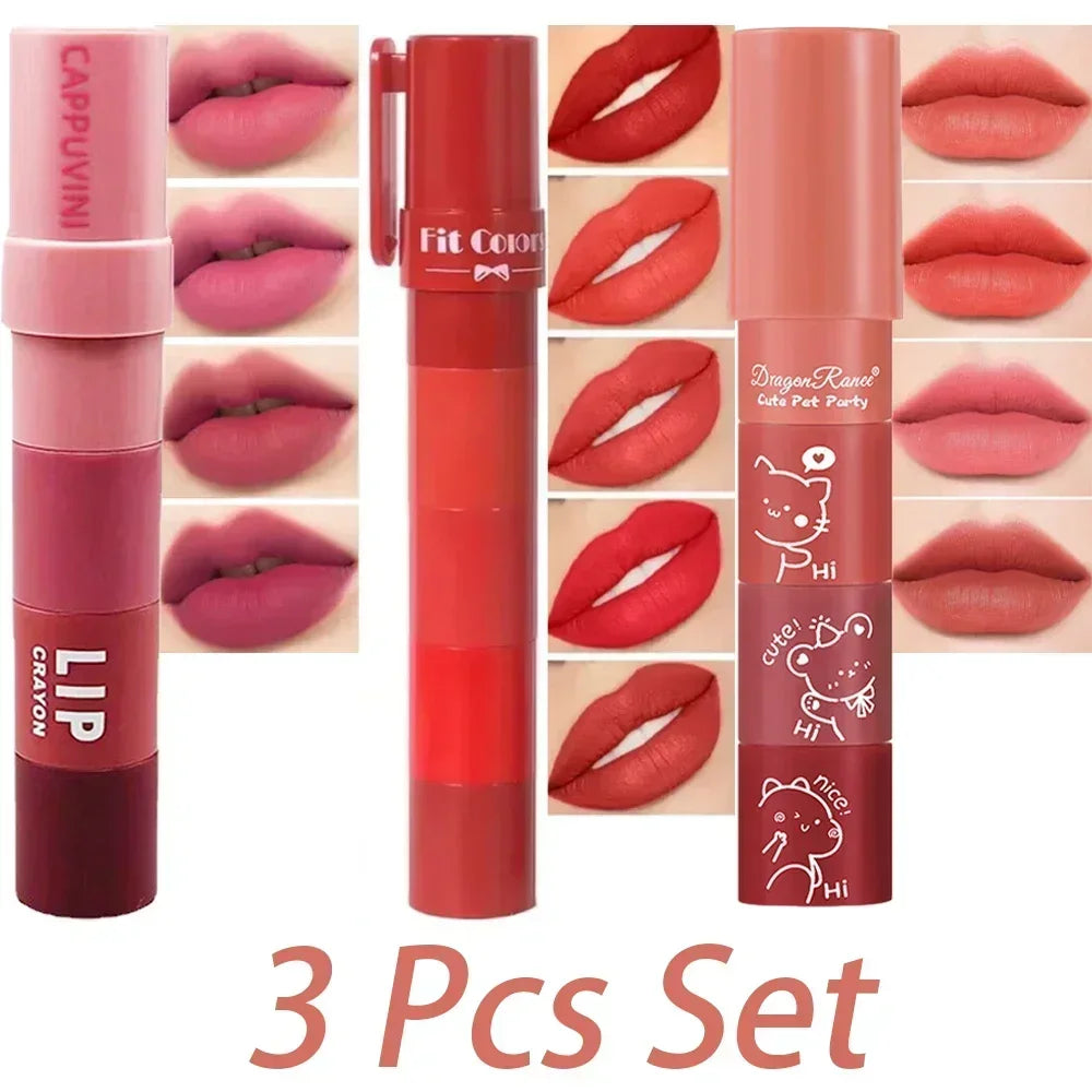 1 Cute Matte Lipstick Crayon Combo Purple Lip Tint Velvet Sexy Zpaxo