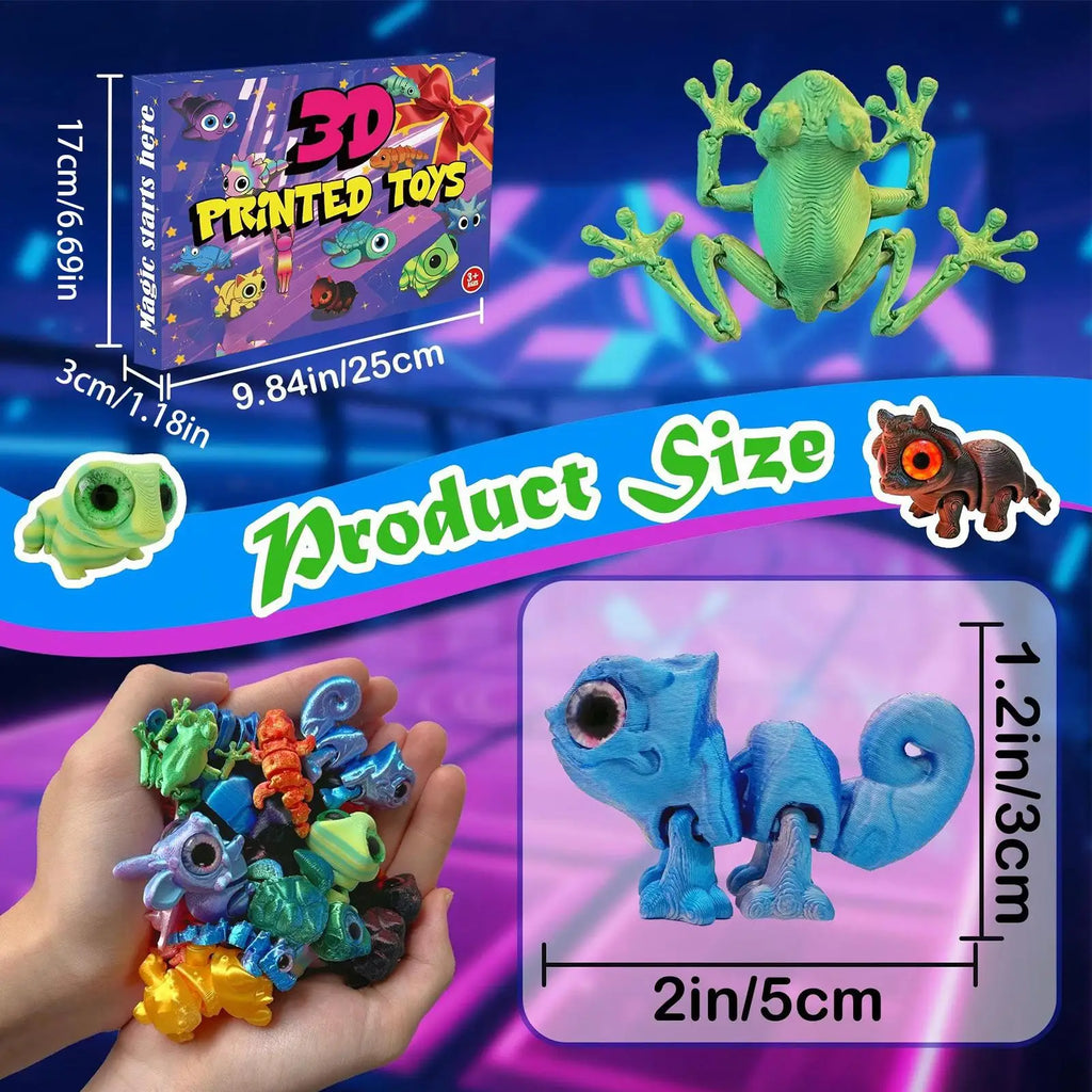 Christmas Countdown Calendar 24 Days 3D Printed Articulated Animal