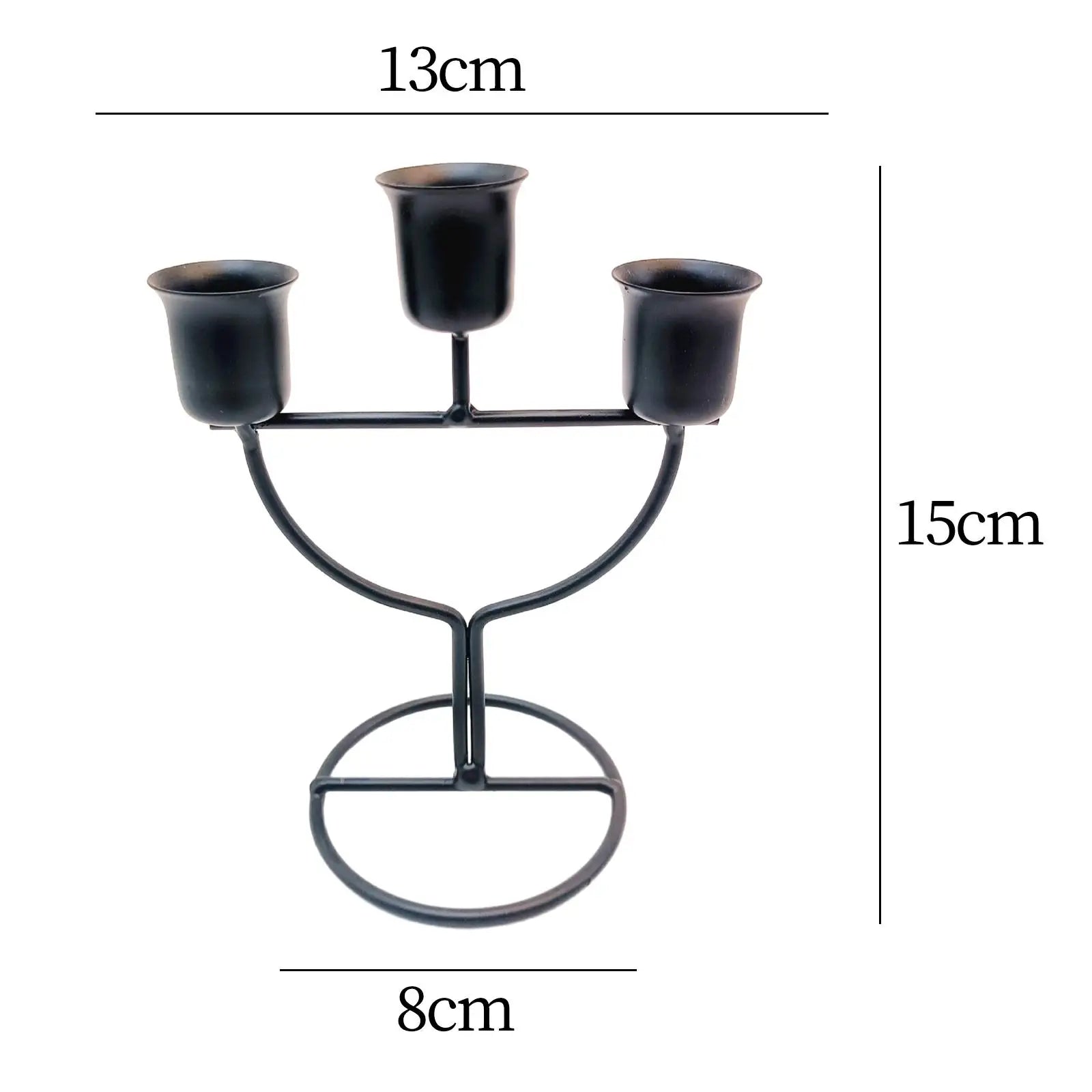 3-Arm Iron Candle Holder – Modern Candlestick Centerpiece Candle Holder Zpaxo