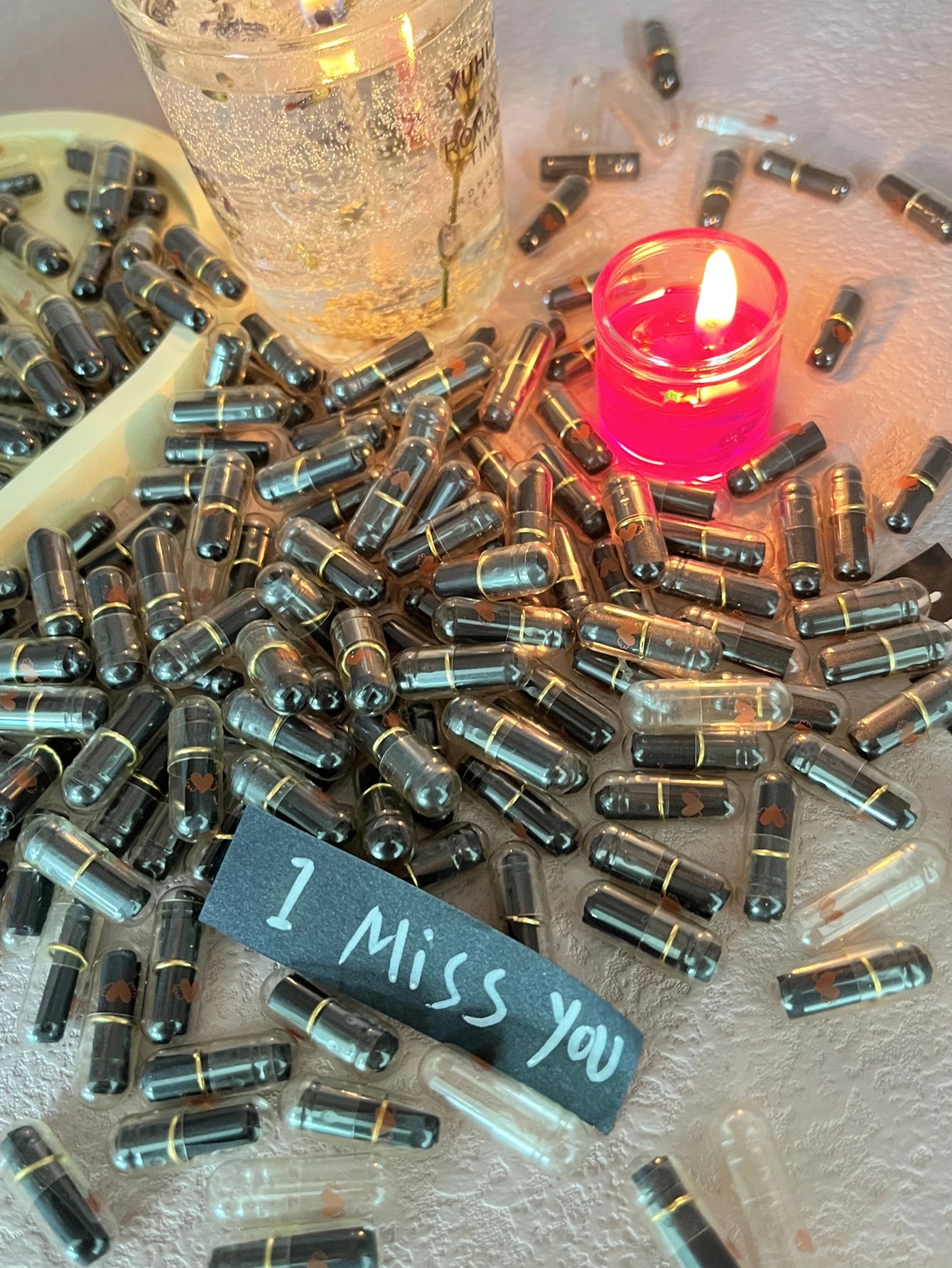 50pcs Message Capsule Love Pills – DIY Valentine's Notes & Wishes DIY Gift Capsules Zpaxo