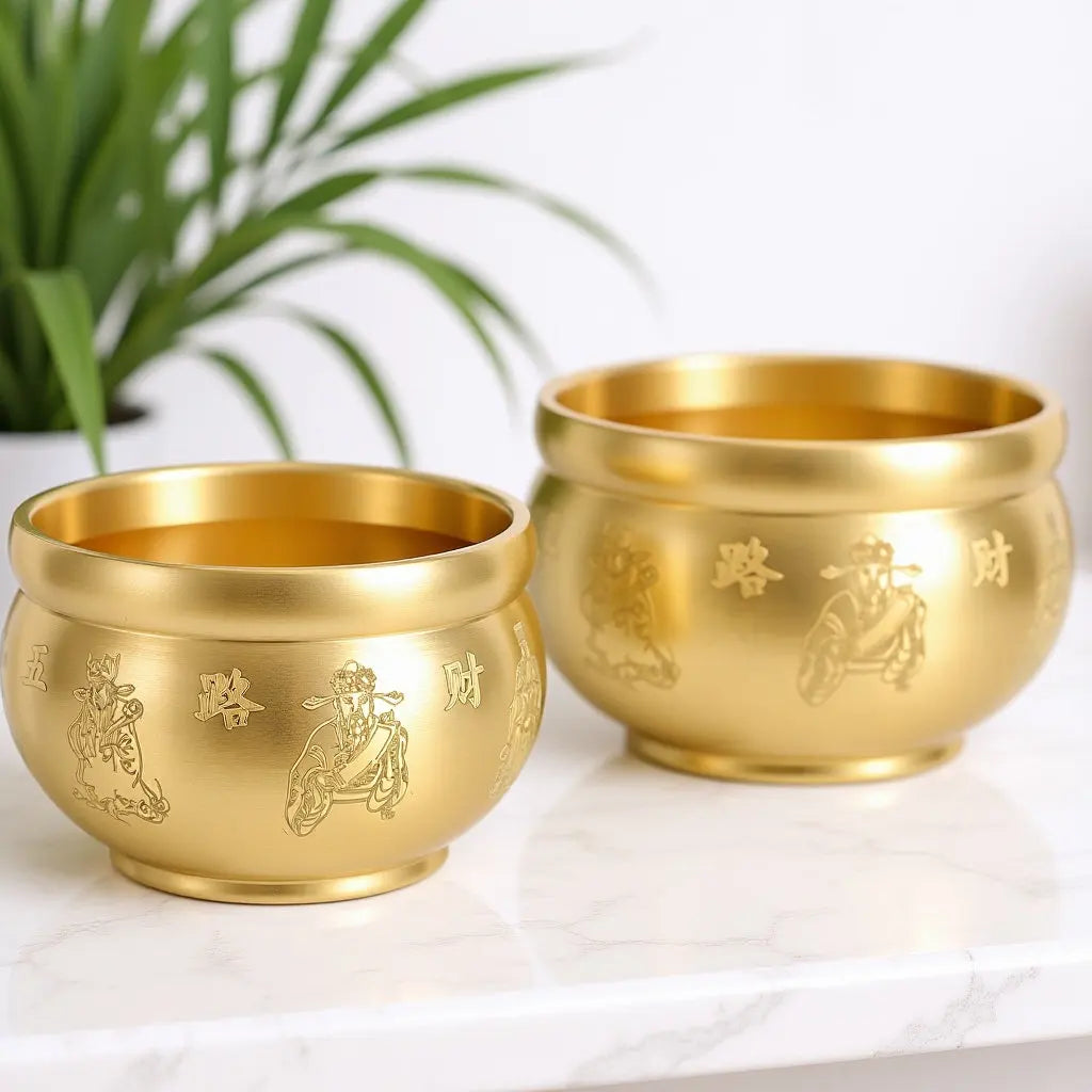 Copper Incense Burner Traditional Chinese Five-way Wealth God Design