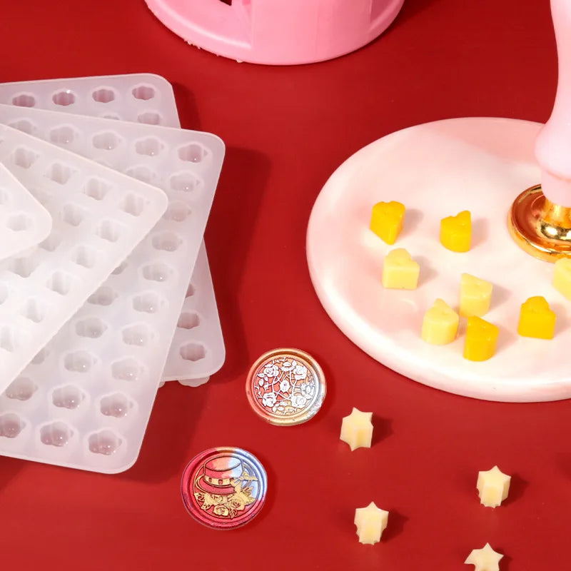 100-Cavity Mini Cat Paw Square Round Silicone Mold Wax Seal Stamp Scrapbooking Tools Earrings Pendant Jewelry Art Craft Mold Zpaxo