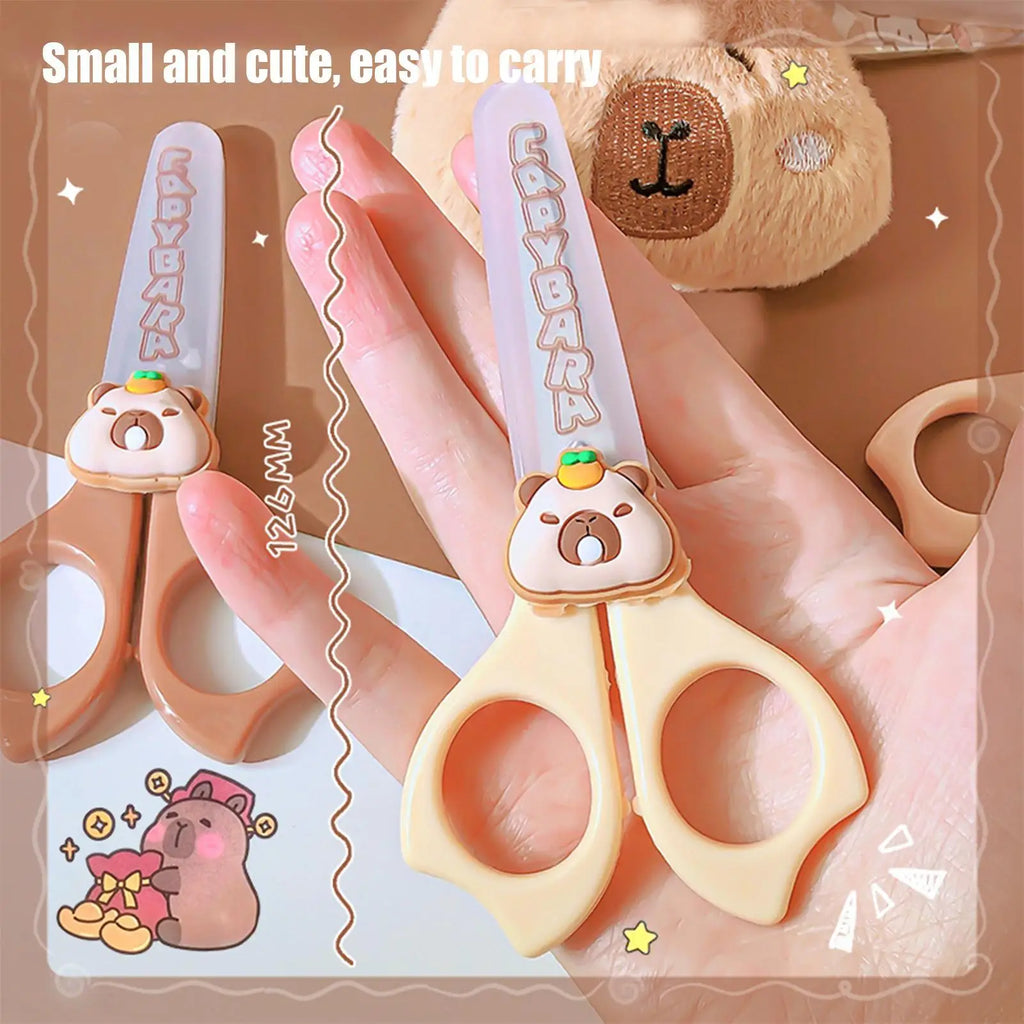 Capybara Kids Safety Scissors – Round Tip & Anti-Slip Handle Kids Safety Scissors Zpaxo