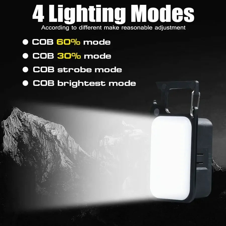 POCKETMAN Mini LED Keychain Flashlight – 4 Modes USB-C