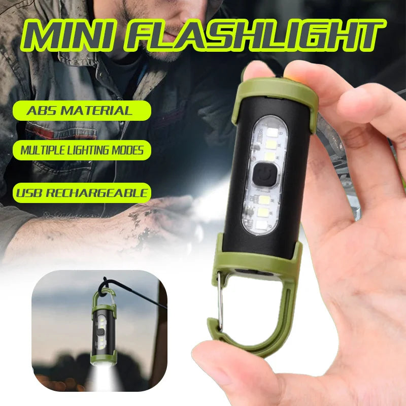 Mini Rechargeable COB Keychain Flashlight | Camping & Emergency