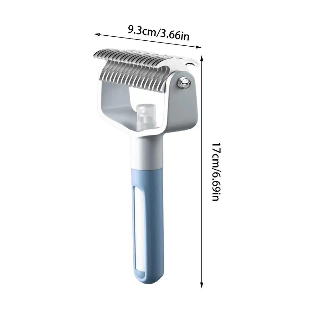 Pet Deshedding Brush – Dog & Cat Grooming with Mist Spray Pet Deshedding Brush Zpaxo Blue