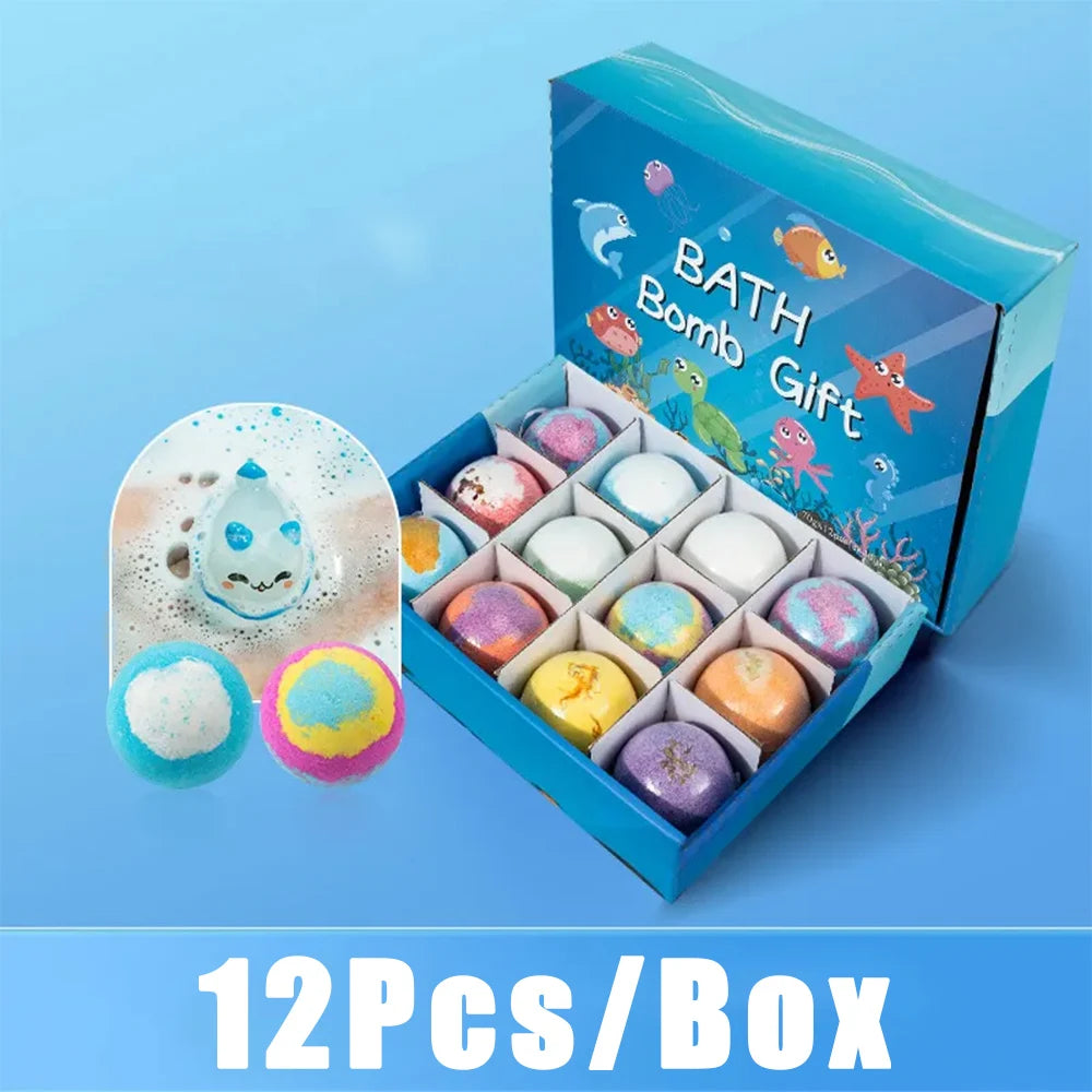 Kids Ocean-themed Bath Salts 12 Surprise Toys Organic Safe Bubble