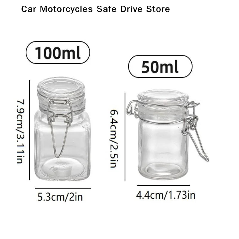 50 Sealed Glass Jars Clip Lids Honey Bottles Snack Grain Storage