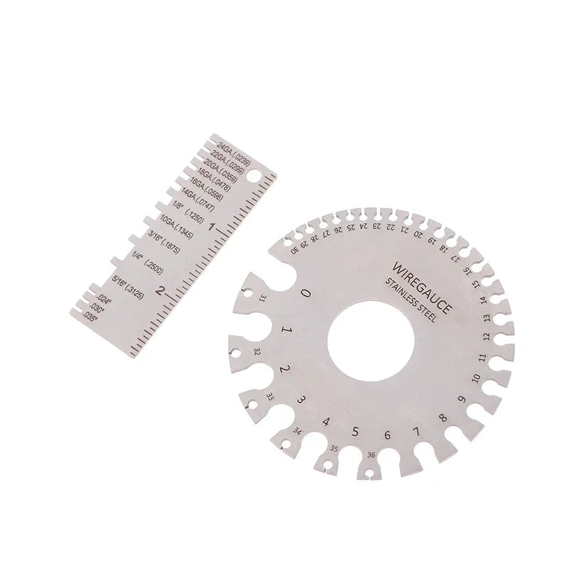 0-36 Round AWG SWG Wire Gauge Thickness Ruler Diameter Stainless Zpaxo