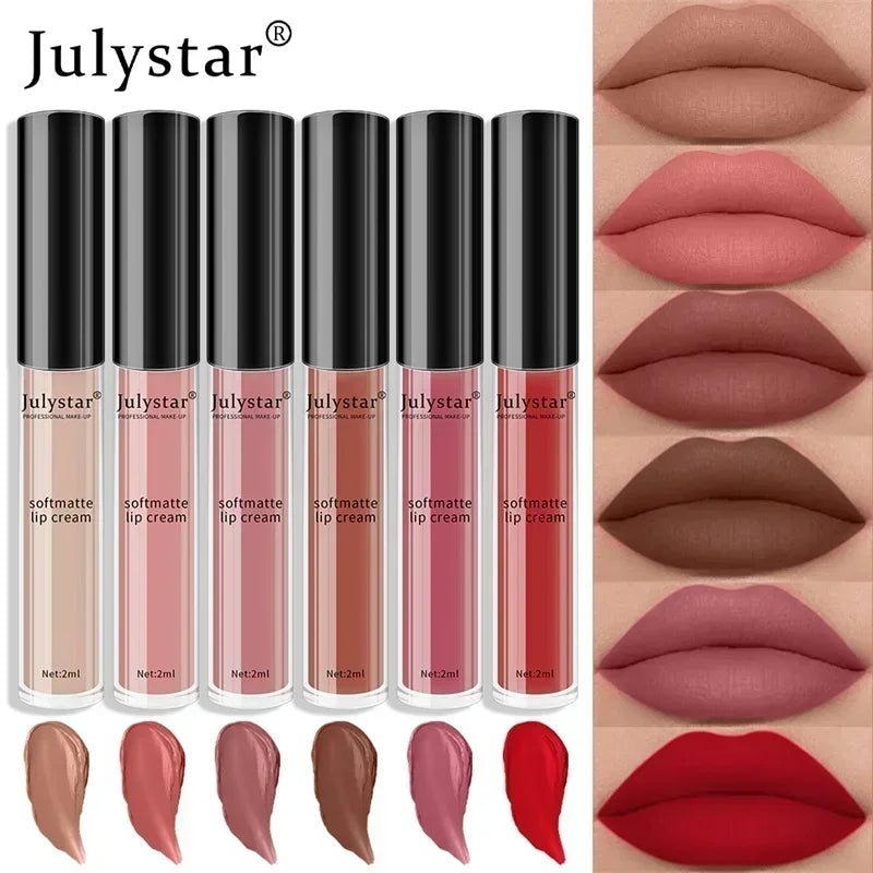 1pc Waterproof Liquid Lipsticks Lip Makeup Matte Velvet Lipstick Lip Gloss Red Sexy Cosmetic 6 Colors Long Lasting Lip Glaze Zpaxo