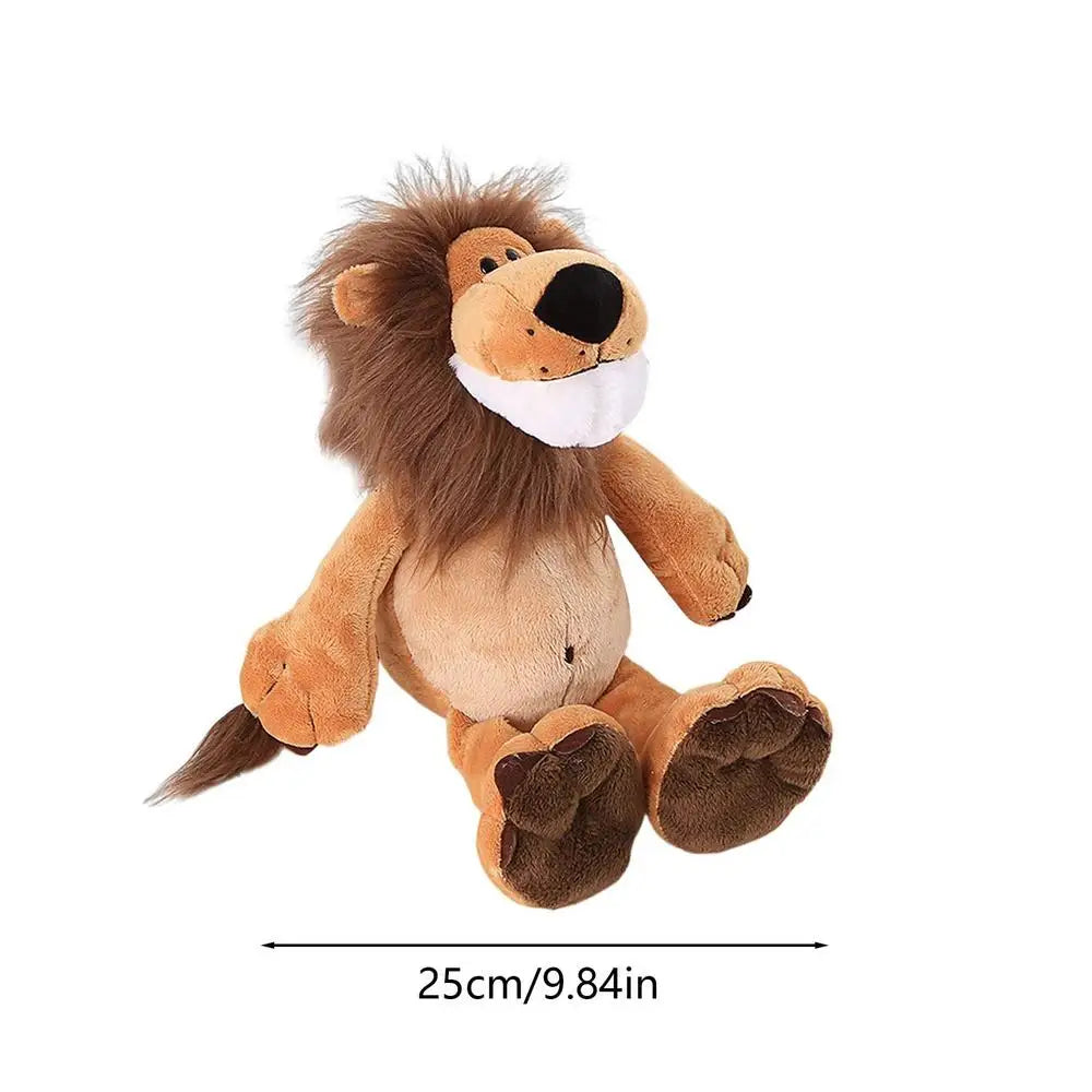 Jungle Animal Plush Toys Stuffed Lion Elephant Giraffe Soft Plush Dolls for Kids Cute Animal Plush Toys Children Birthday Gift Zpaxo lion about 25cm United States