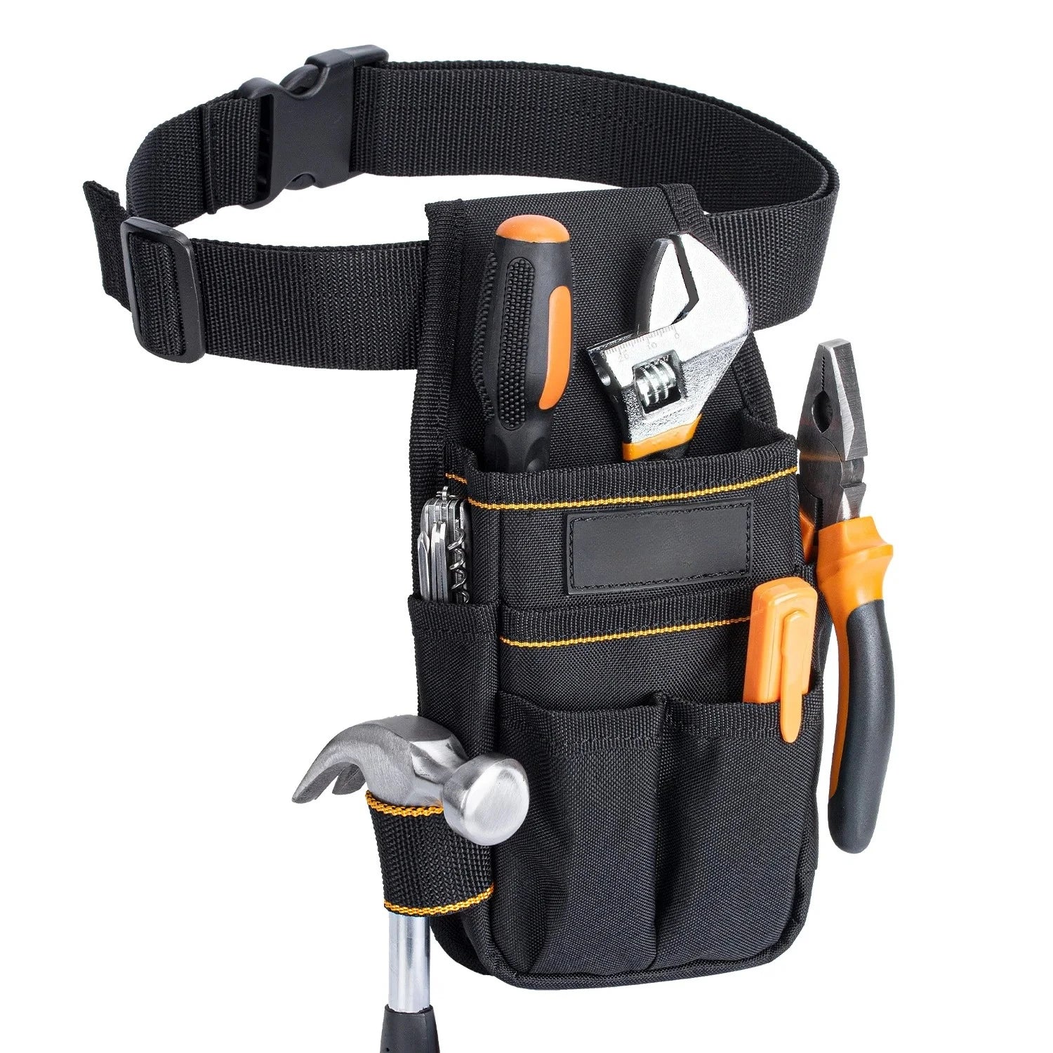 Pocket Tool Pouch，6-Pouches and 9 Screwdriver Loops Construction, Heavy-Duty Tool Bag with Adjustable Belt for Electrici Zpaxo As shown