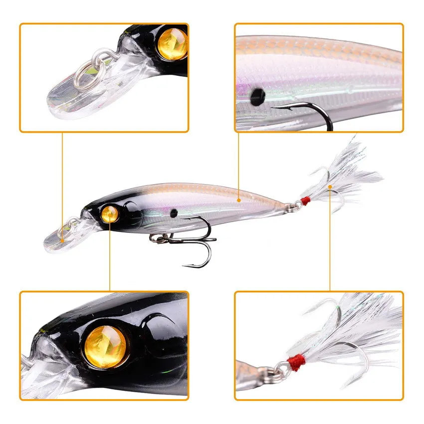 Biomimetic Minnow Fishing Lure Set | 11CM 13G Hard Bait 3/5/8PCS Minnow Fishing Lure Zpaxo