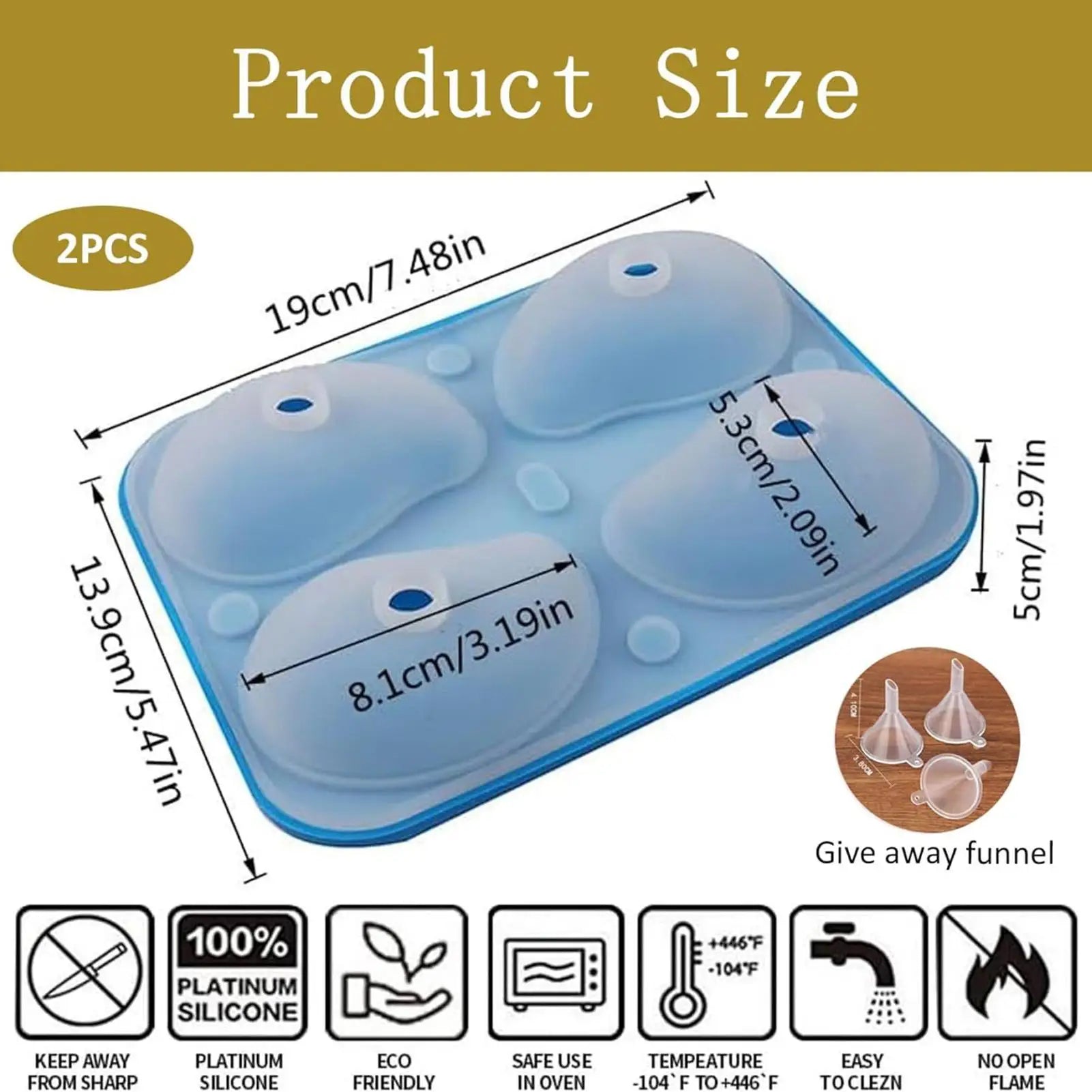 3D Mango Silicone Mold 4-Cavity Food Grade Mousse Cake Molds Kitchen
