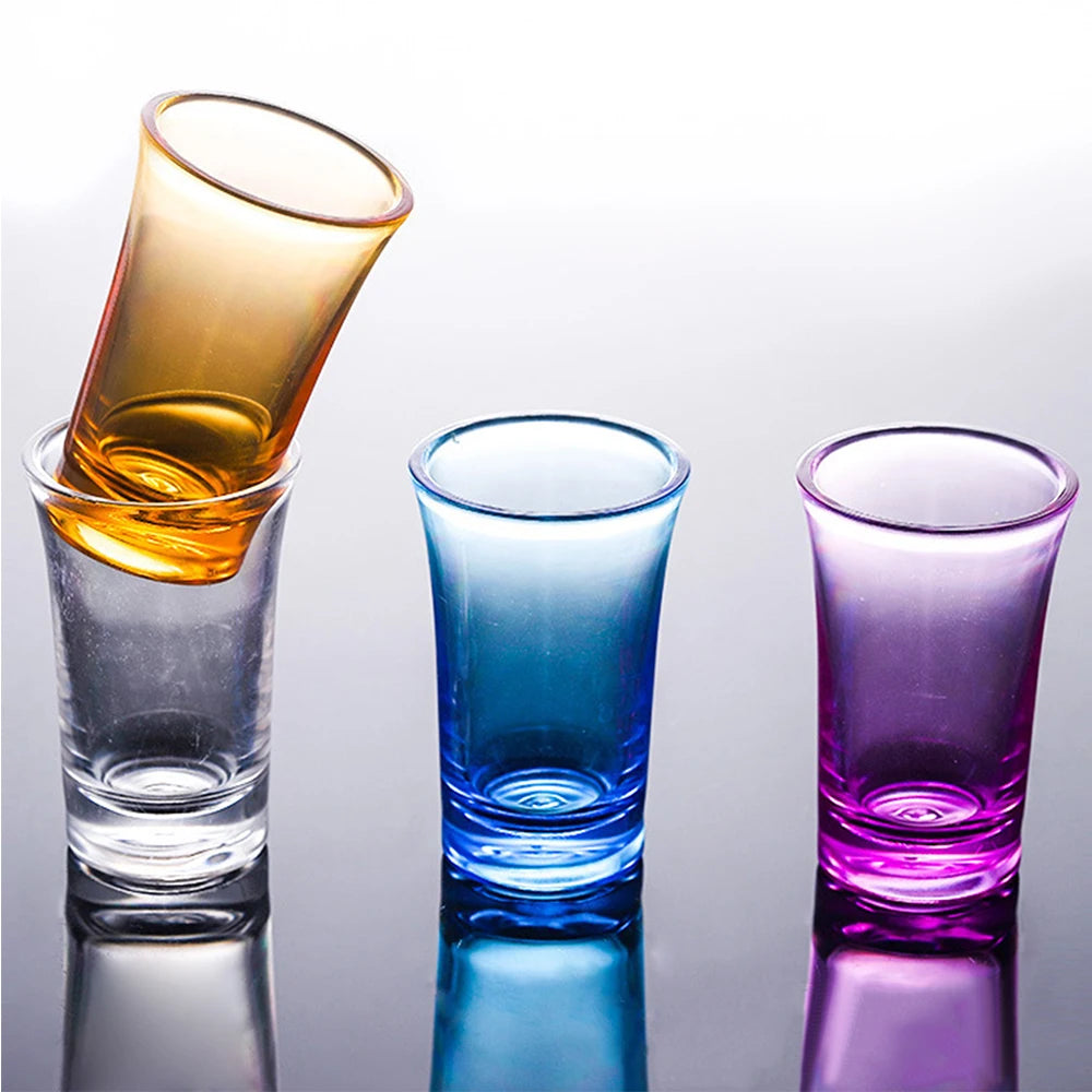 4Pcs Multicolor Shot Glass Set Plastic Drinking Cups for Whiskey Tequila Espressos Cocktail Bar Club Party Favor Zpaxo
