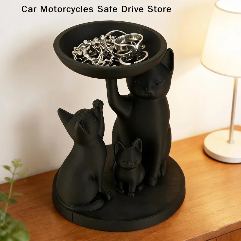 CMBlack Cat Jewelry Tray Desktop Storage Decorative Items Home