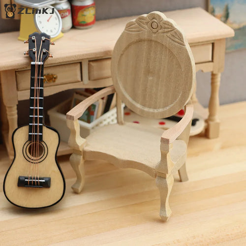 ▶1:12 Dollhouse Miniature Chair Armchair Furniture Home Model Decor Toy Doll House Accessories Zpaxo