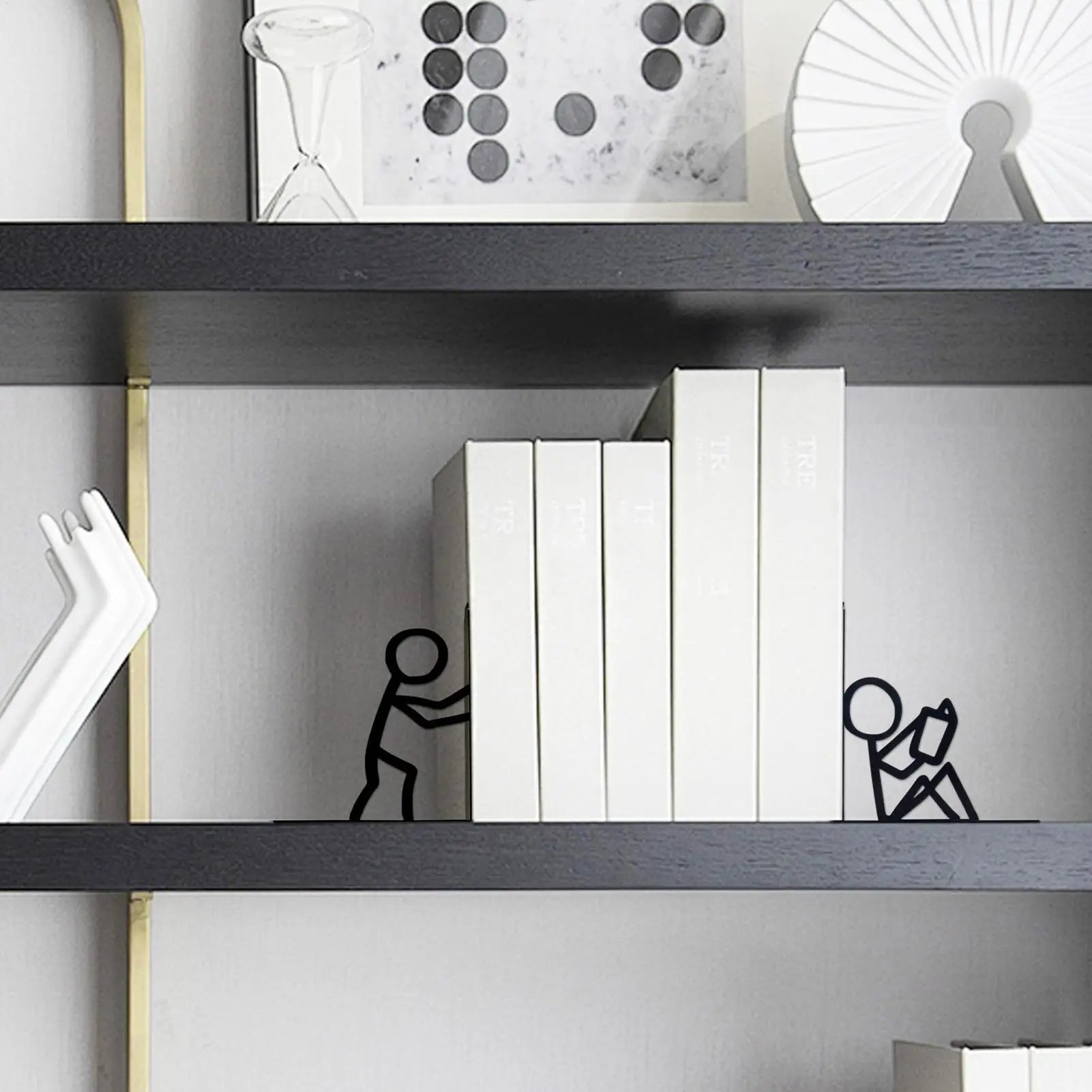 Book Ends Space-saving Metal Organizer Stopper Organzier Kids Room