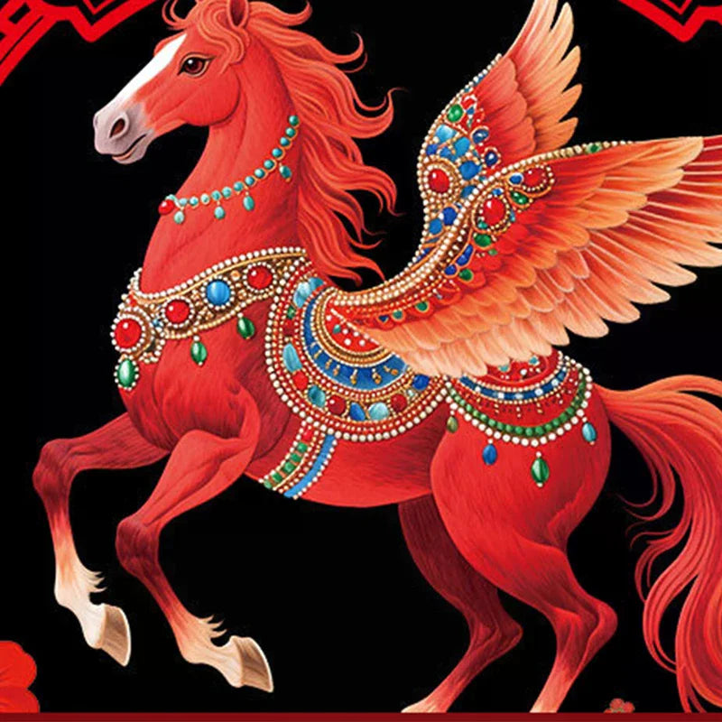 Year's Stickers Electrostatic Thickened Horse Costume Paper Cuttings Zpaxo