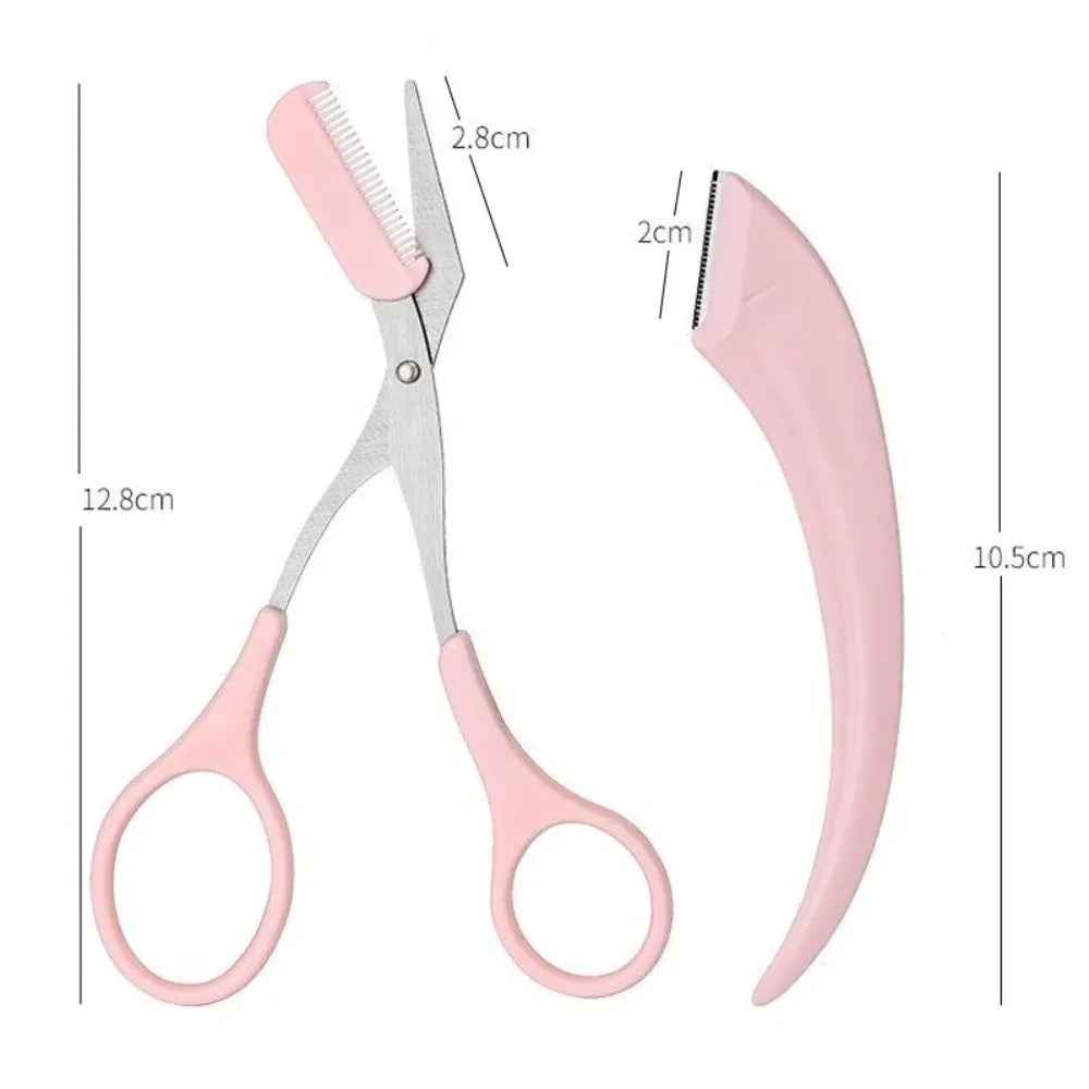 with Comb Eyebrow Trimmer Stainless Steel Multifounction Eyebrow Trimming Scissors Ultra-Smooth Brow Trimmer Makeup Tool Zpaxo