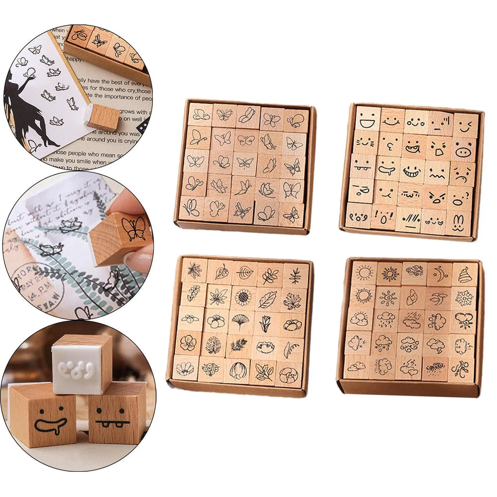25x Wood Rubber Stamp Storage Case Stamper DIY Stamps Zpaxo