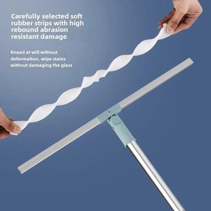 Magic Broom Silicone Bathroom Floor Scraper Household Bathroom Cleaning Squeegee Plastic Handle Two-In-One Dry And Wet Use Zpaxo