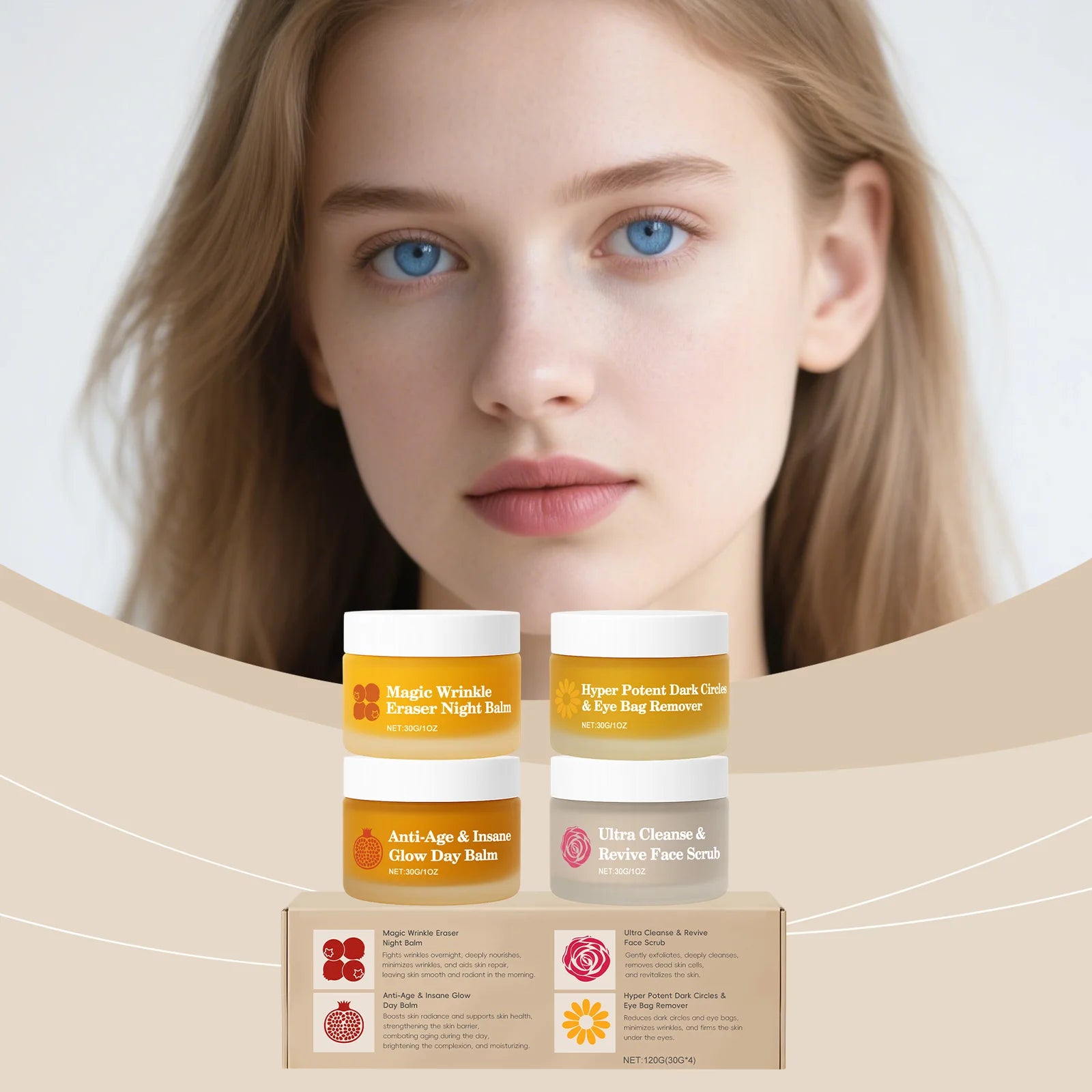 Day Night Skincare Set Moisturizes Refreshing Brightening Improve Fine Line Skin Reduce Dark Circles Multi Functional Facial Set Zpaxo