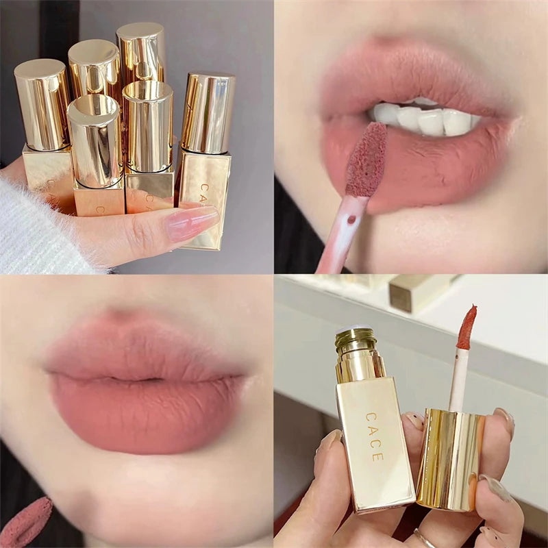 New Luxury Matte Liquid Lipstick Waterproof Long Lasting Velvet Sexy Red Lip Gloss Lint Tube Makeup Cosmetic Lipsticks Lipgloss Zpaxo
