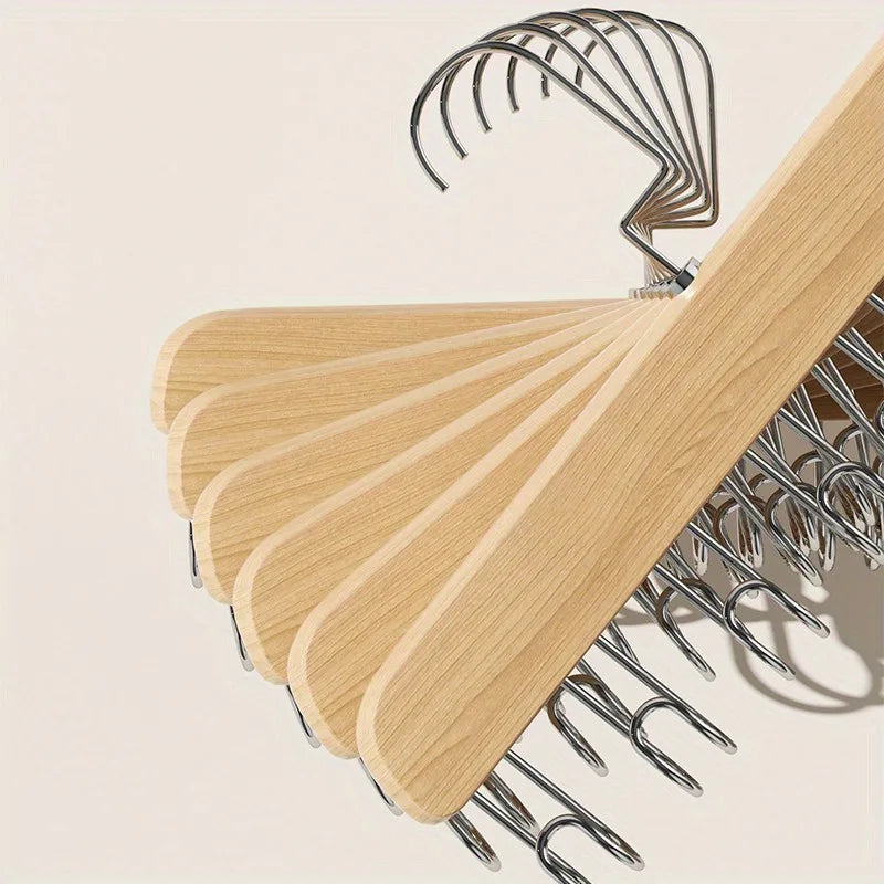 Wooden Multi-hook Hanger Organizer Space-saving Storage Rack