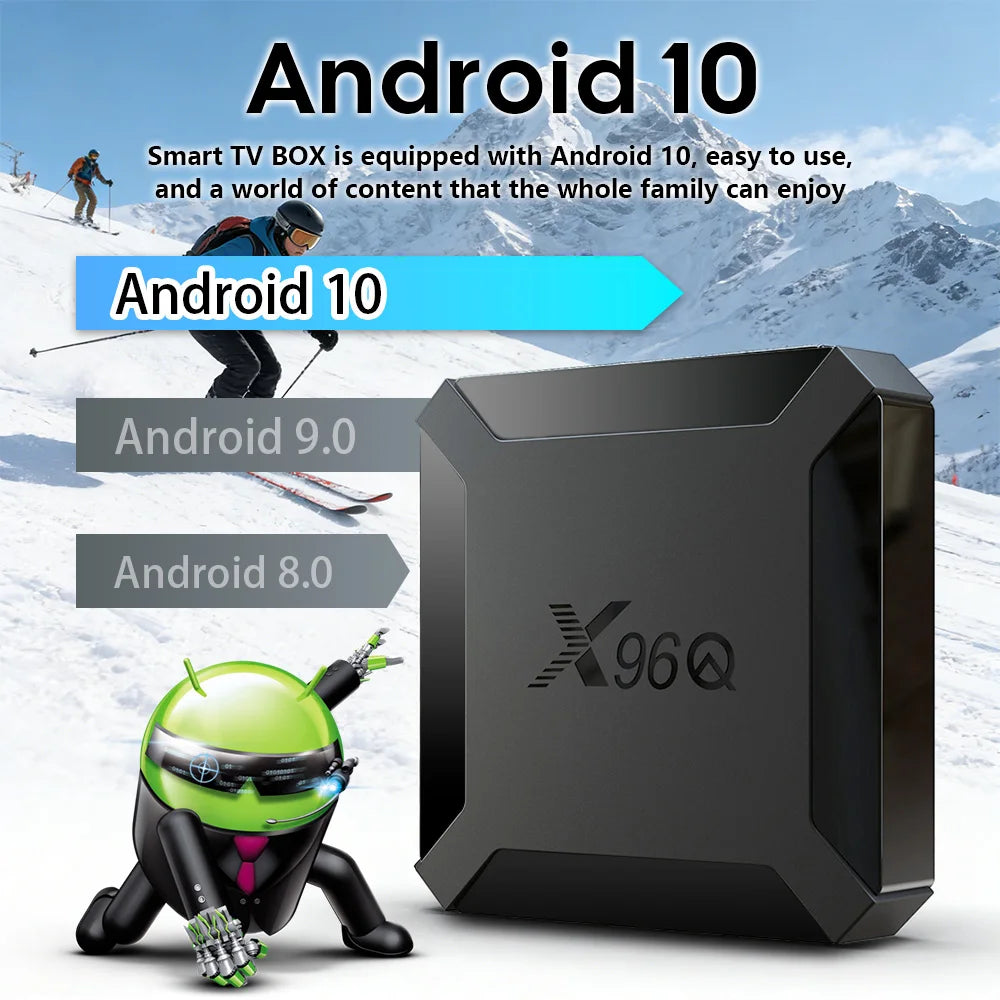 X96Q Android10 TV BOX Allwinner H313 Quad Core Chip Wifi 4K HDR Media Zpaxo