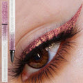Ultra-fne Glitter Pink Eyeliner Waterproof Liquid Korean Makeup Women