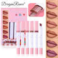 Set of Six Two-Color Lipstick Pens in a Box, Matte and Long-Lasting, Two-Color, Fine Texture, Waterproof, Non-Fading Lip Gloss, Natural and Easy-To-Apply Lipstick Set Zpaxo Dr210 Full Size