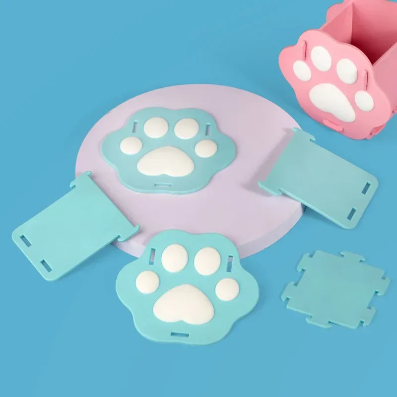 Cute Cartoon Cat Claw Pen Holder Student Desktop Storage Box