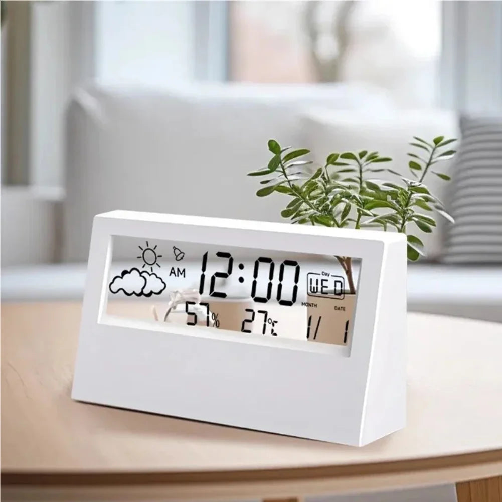 LED Thermometer Thermo-Hygrometer Multifunction Electronic Clock Temperature Humidity Meter Weather Station for Home With Alarm Zpaxo