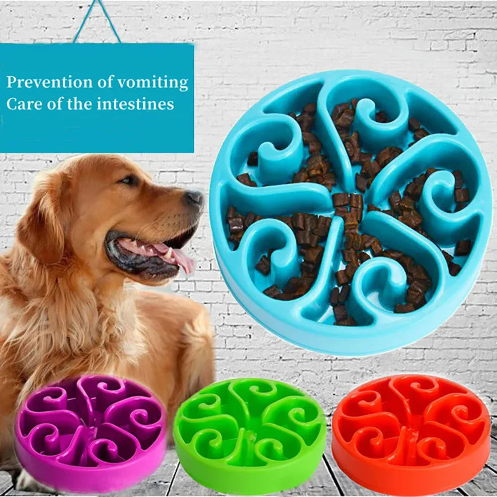 Pet Dog Slow Feeder Bowl Fun Non Slip Anti-gulping Slower Food Zpaxo
