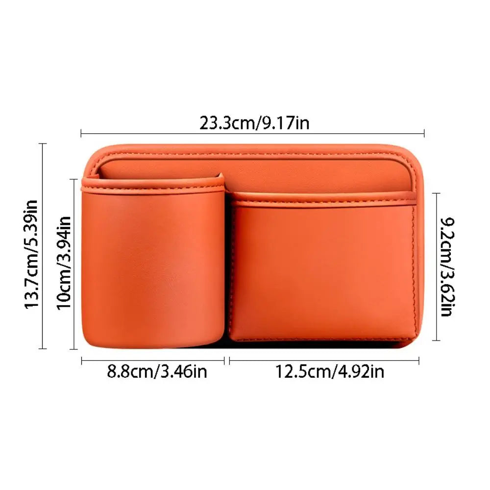 Universal Car Backseat Cup Holder Leather 2 Pockets Vehicle Storage Box Large Capacity Space Saving Vehicle Trash Can Sundries Zpaxo