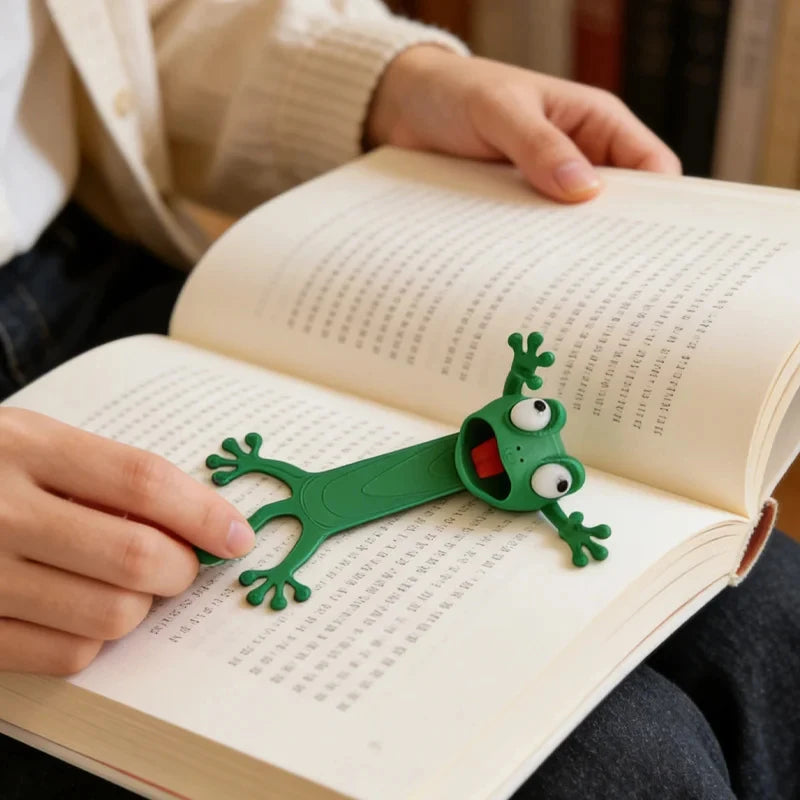 Funny Frog Pop-up Bookmark Creative 3D Cartoon Animal Reading Office