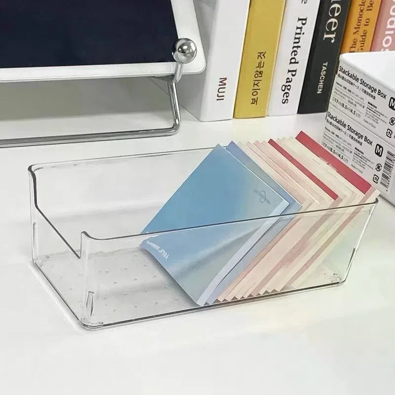 Medium Long Box Household Transparent Storage Box 1pc Desktop Plastic Organiser Zpaxo