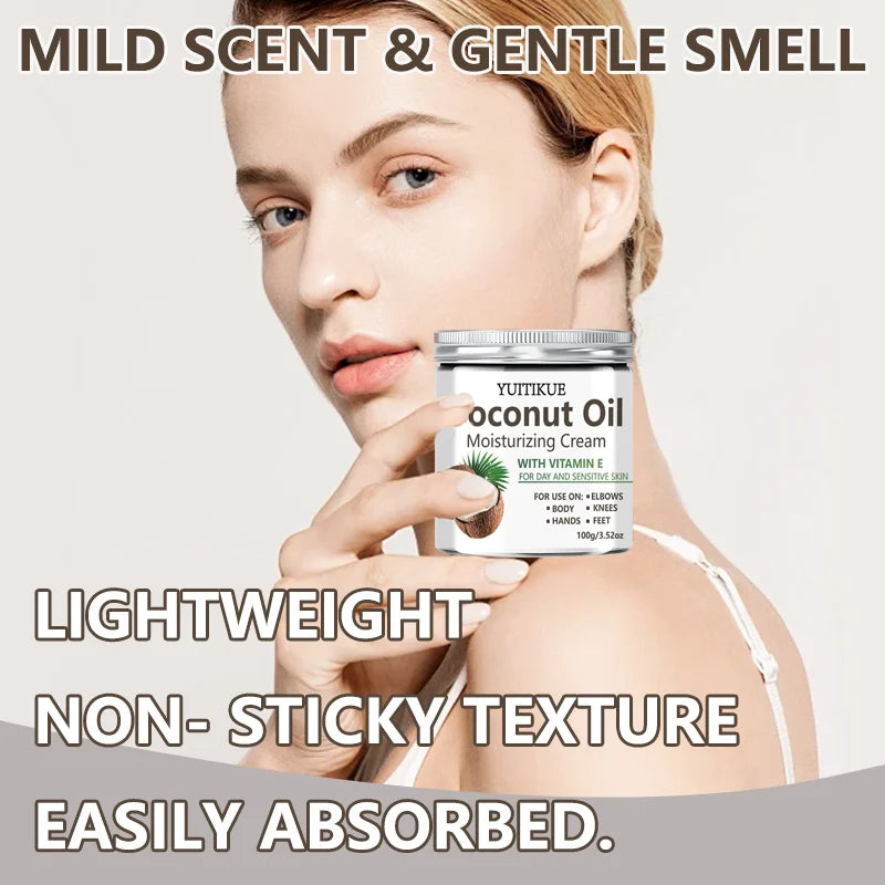 YUITIKUE Coconut Oil Moisturizing Cream – 24H Body Hydration Body Moisturizing Cream Zpaxo